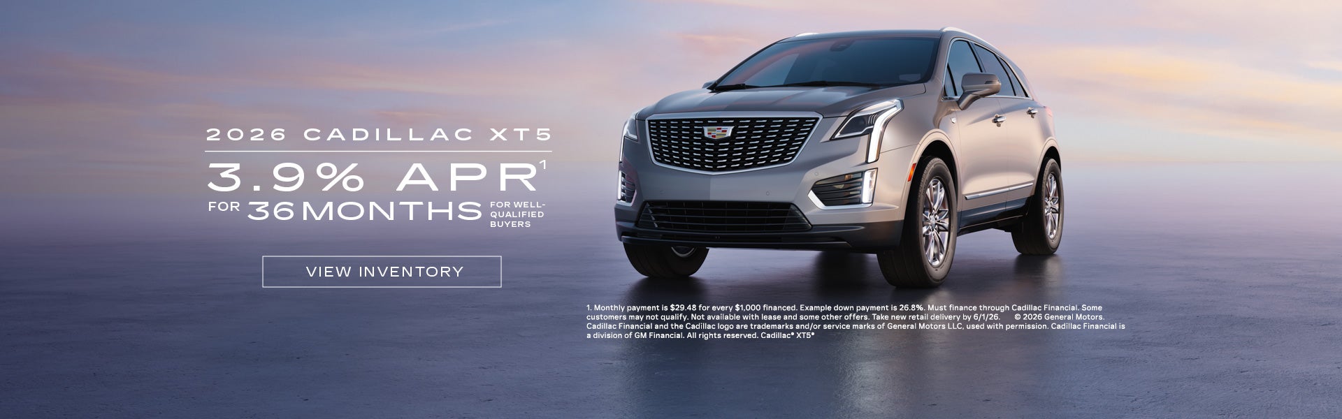 2026 XT5 3.9% APR for 36 months